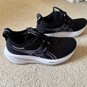 Asics Women’s GEL-Nimbus 26 Black with Purple and White Running Shoe